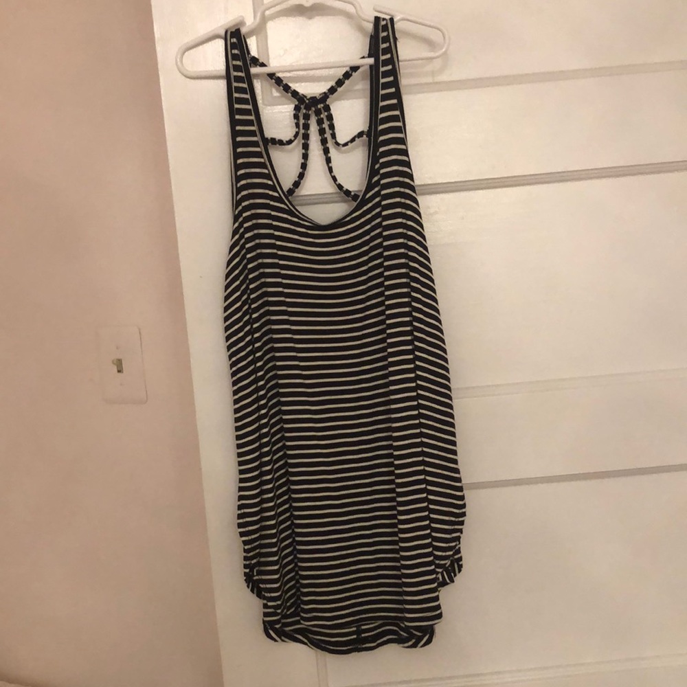 hollister back and white striped tank!